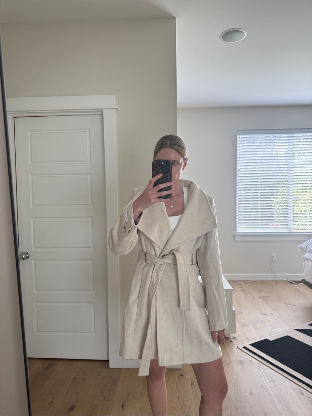 Women's Cream Trench Coat with Belt - Calvin Klein